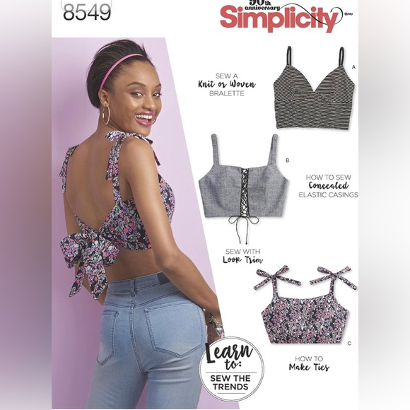 Simplicity Sewing Pattern 8549 - Misses Bra Top, XXS-XXL - Picture 10 of 10